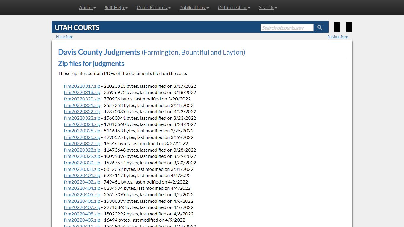 Utah Courts - Davis County Judgments