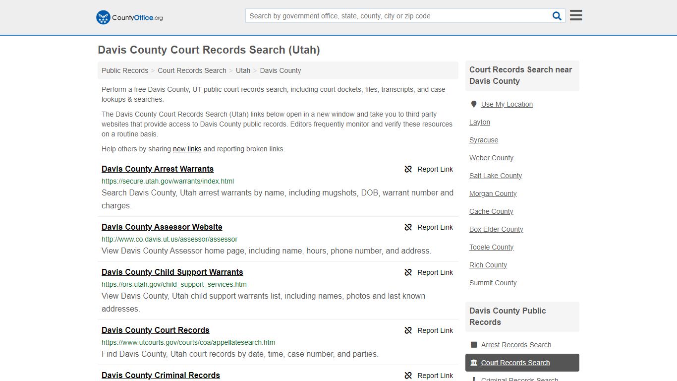 Davis County Court Records Search (Utah) - County Office